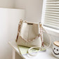 Women's Retro Silk Scarf Bucket Bag