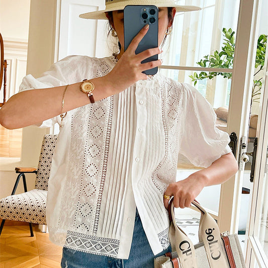 Women's French Embroidered Blouse