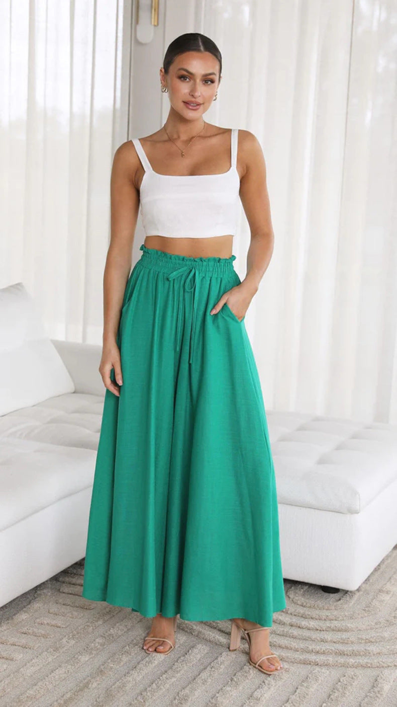 Womens Wide Leg Pocket Pants