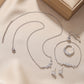 Exquisite Zircon Silver Flower Necklace Set