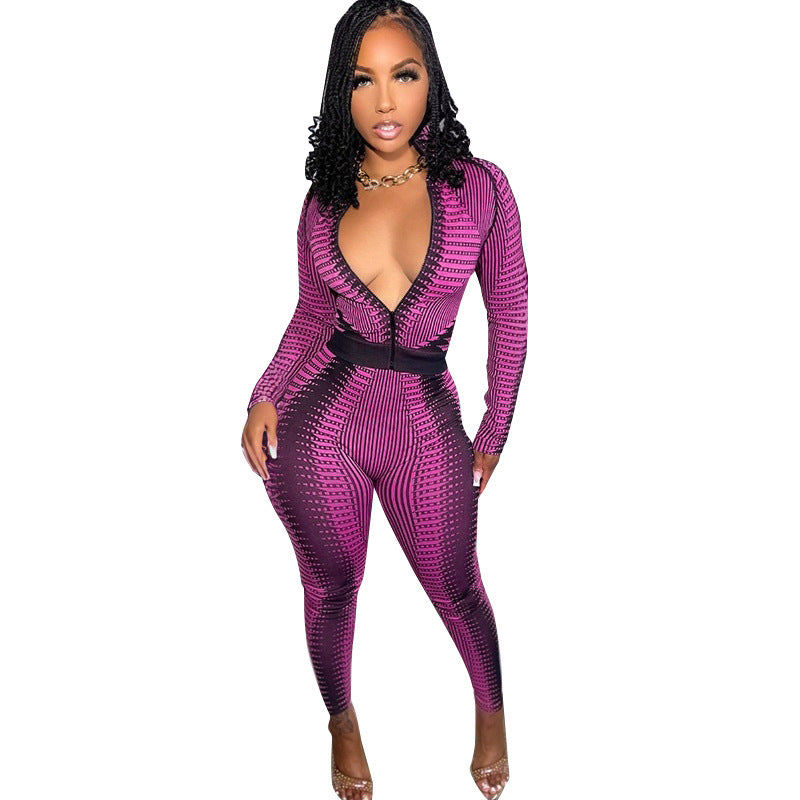 Striped High Waist Jumpsuit