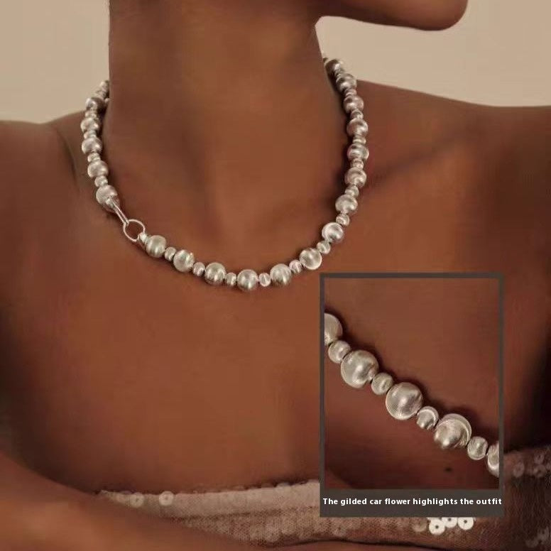 Brushed Beaded Necklace