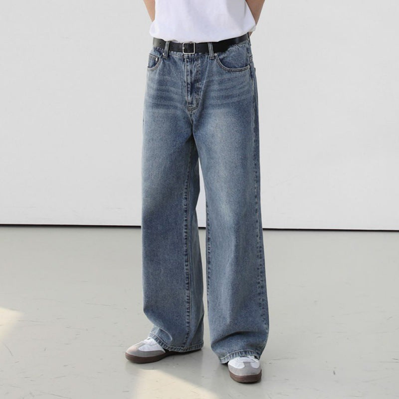 Men's Retro Personality Washed Jeans
