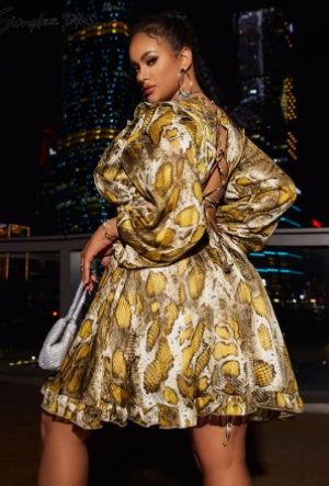 Elegant Reptile Mini Dress