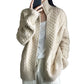 Thick Cashmere High Neck Zipper Cardigan For Women