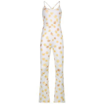 Printed Sling Split Jumpsuit