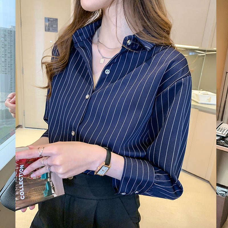Women's Striped Chiffon Shirt