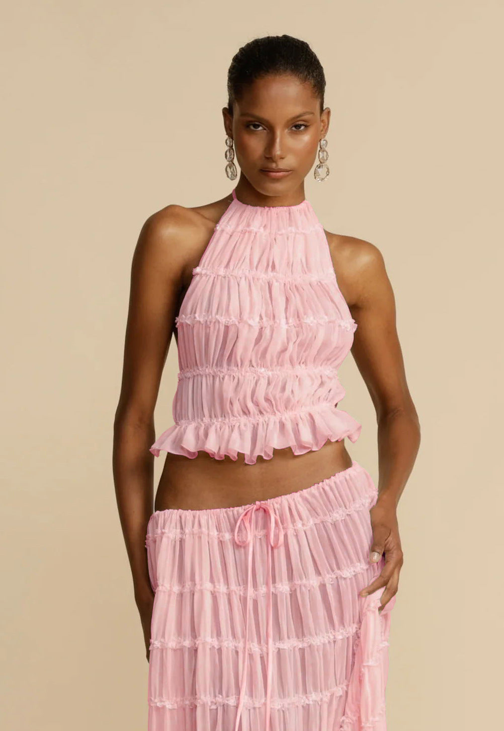 2pcs Bohemian Pleated suit