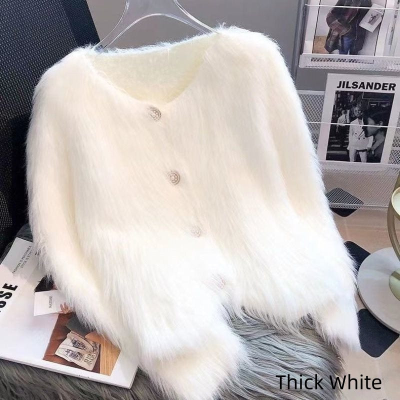 Thickened Knitted Autumn And Winter Cardigan For Women