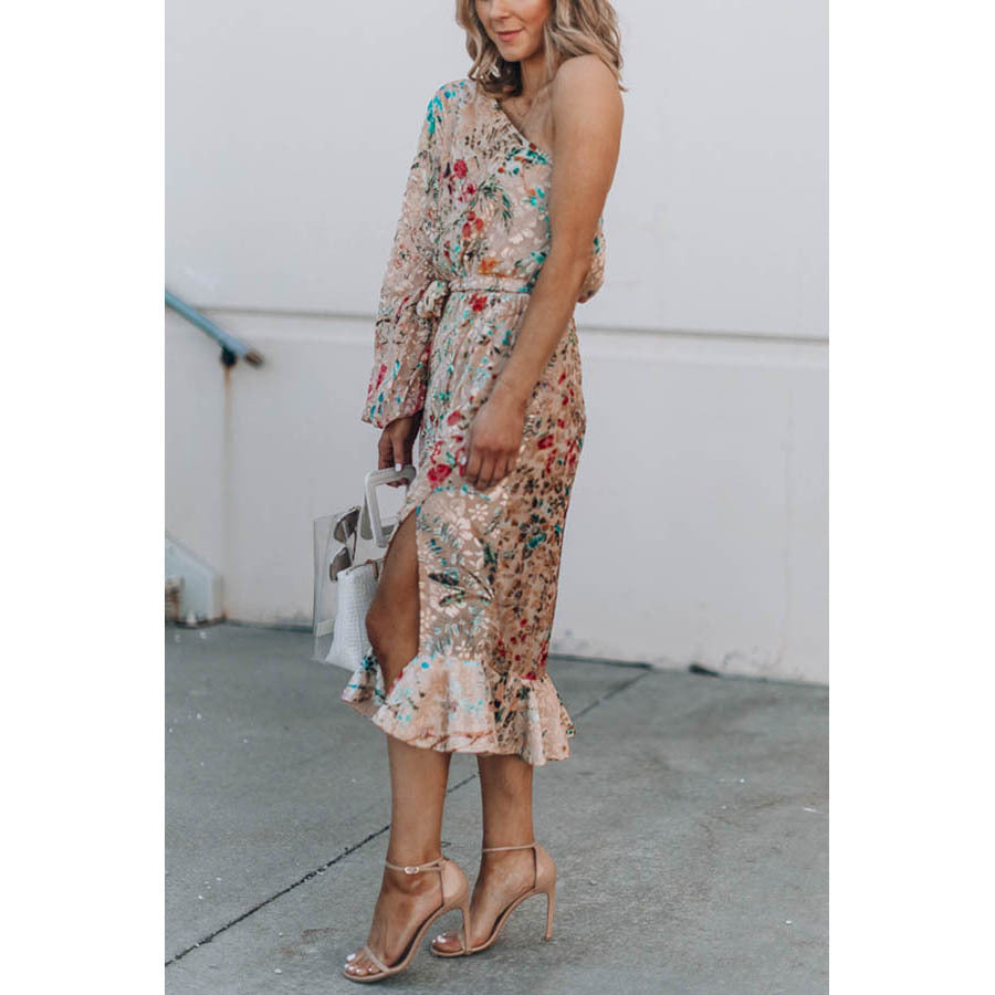 Women's One Shoulder Split Dress