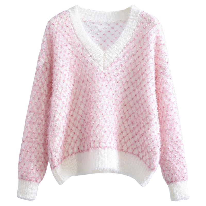Women's Plaid Knit Sweater