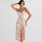 Lace Floral Mid Calf Dress