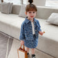 Girls 2 Pc Denim Skirt Suit