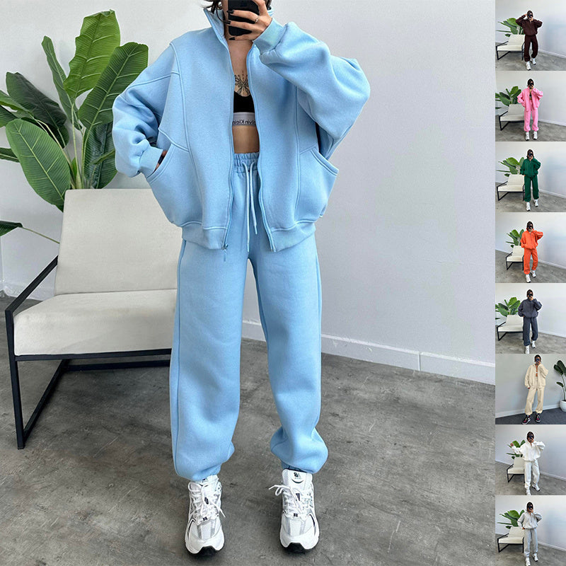 2 Pcs Sports Suits with  Drawstring Trousers
