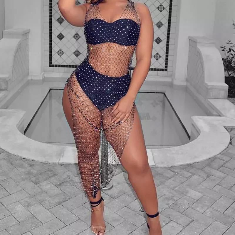 Rhinestone Bikini Coverup