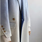 Women's Wool Coat (Blue Gradient White)
