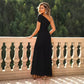 Women's Fitted Off-shoulder Pleated Dress