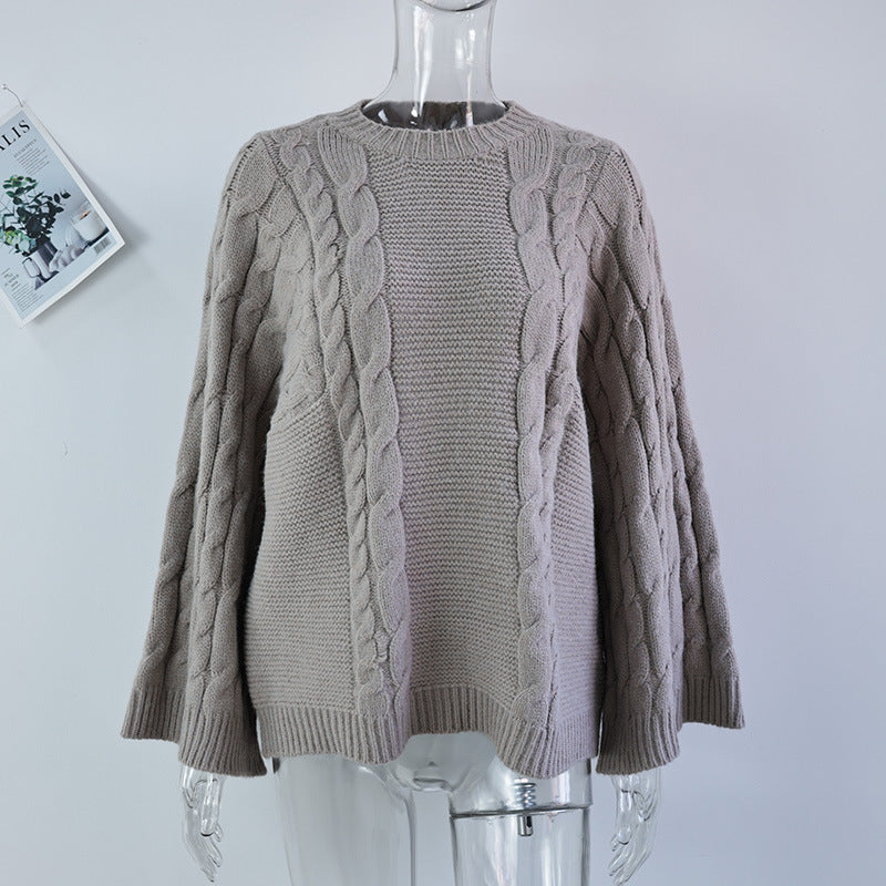 Wide Sleeves Knitted Sweater