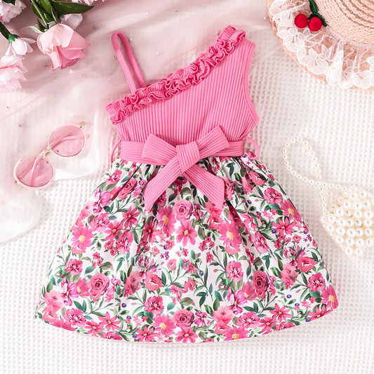 Little Girl's Floral Suspender Dress