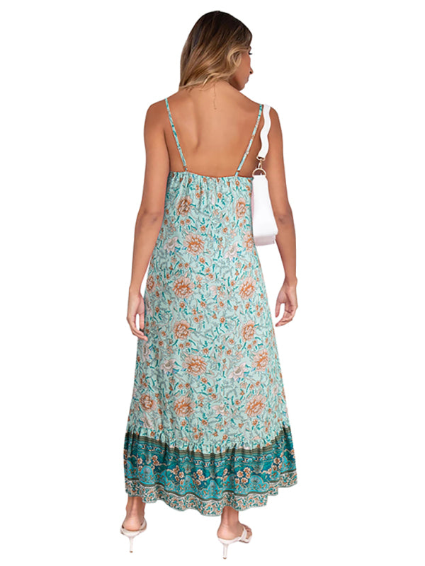 Women's Bohemian  Floral Beach Dress