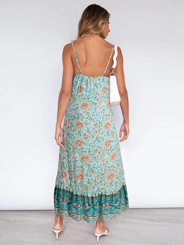 Women's Bohemian  Floral Beach Dress