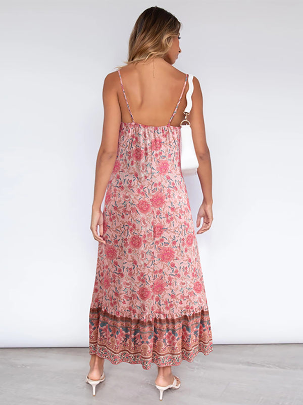 Women's Bohemian  Floral Beach Dress