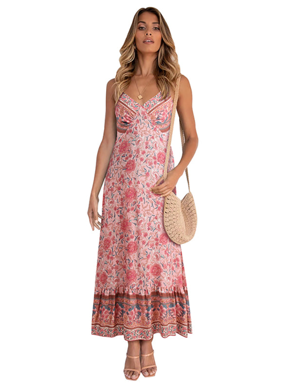 Women's Bohemian  Floral Beach Dress