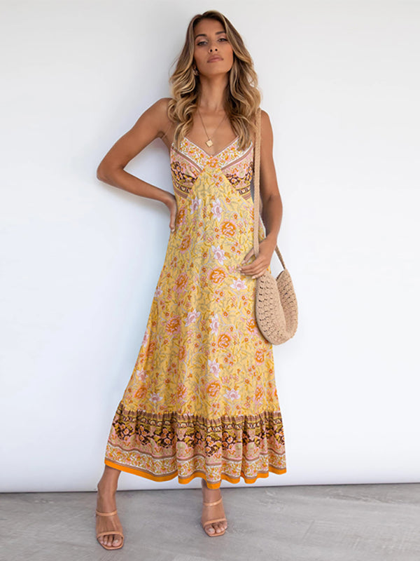 Women's Bohemian  Floral Beach Dress
