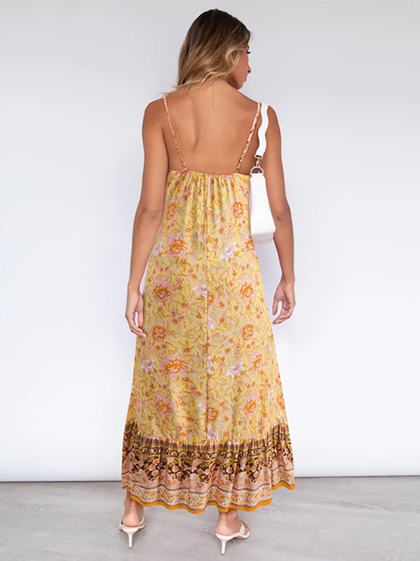 Women's Bohemian  Floral Beach Dress