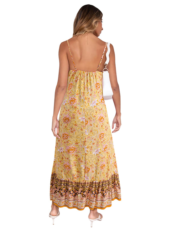 Women's Bohemian  Floral Beach Dress